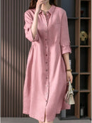Vestido Camisa Midi Feminino