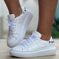 Tênis Feminino em Couro com Detalhes Spiky Edge - Veagle