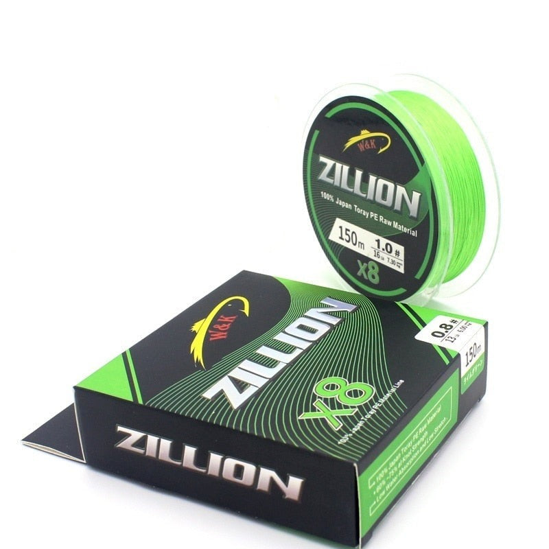 Linha de Pesca Japonesa Zillion Multifilamento X8 Fios Trançados 150m