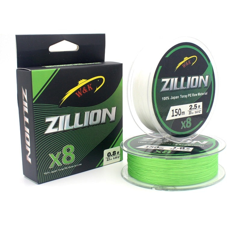 Linha de Pesca Japonesa Zillion Multifilamento X8 Fios Trançados 150m