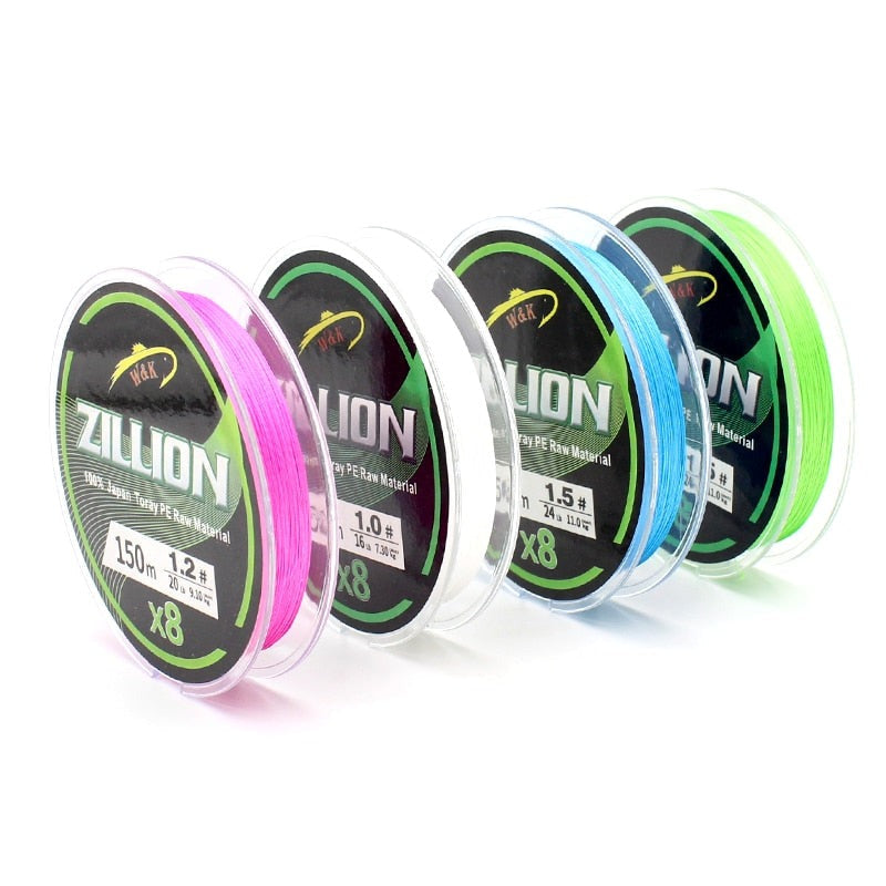 Linha de Pesca Japonesa Zillion Multifilamento X8 Fios Trançados 150m