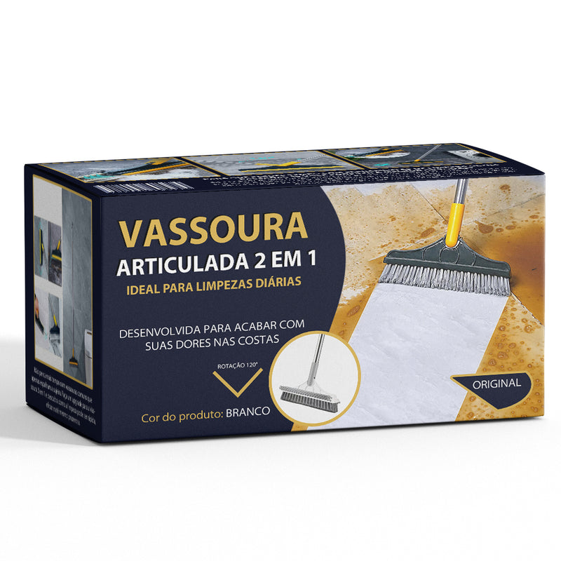 Vassoura Articulada 2 em 1 para Limpeza Completa da Casa