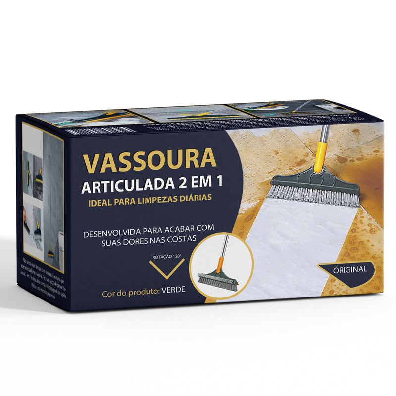 Vassoura Articulada 2 em 1 para Limpeza Completa da Casa