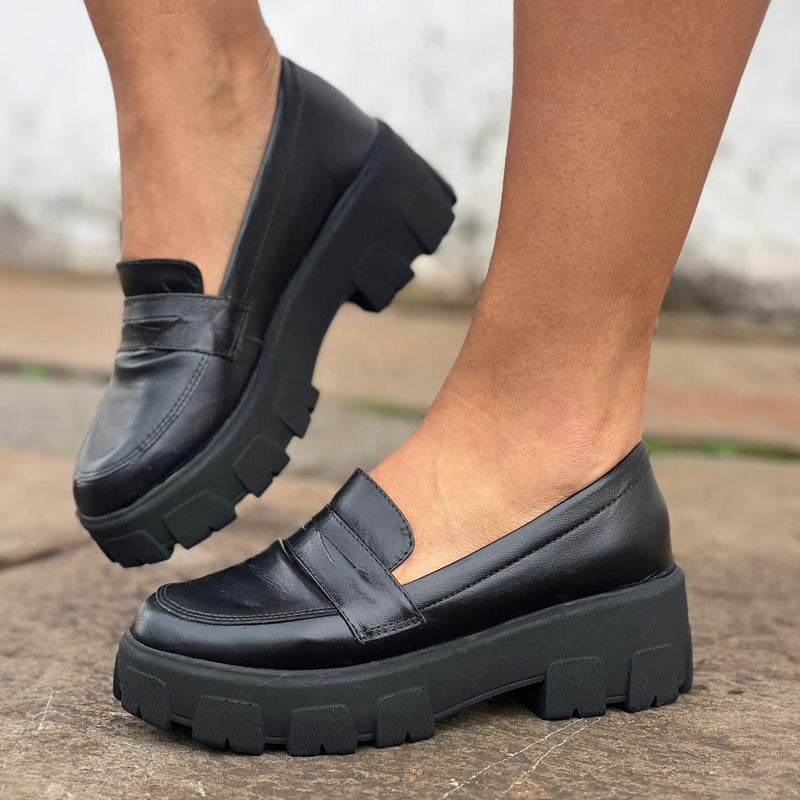 Mocassim Tratorado Feminino em Couro - Veagle