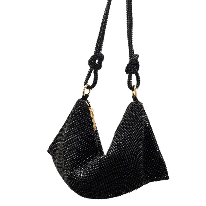 Bolsa Strass Charm Meia Lua Cristal