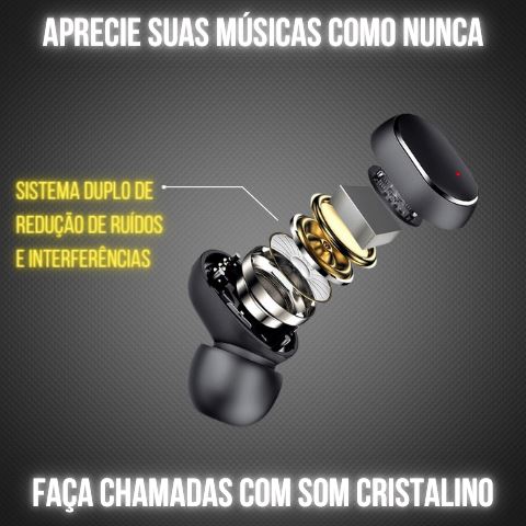 Fone de Ouvido Sem Fio Bluetooth à Prova d' Água com Microfone - Tws Pro